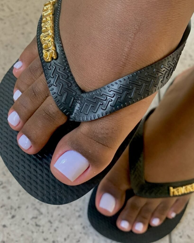 Deep Berry Toes with Cool Undertones — Winter Toe Nails