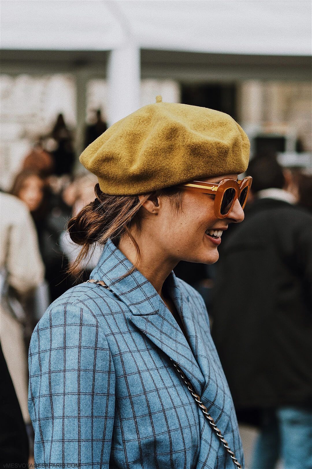 Blue Plaid Blazer Outfit Idea — Beret Outfits