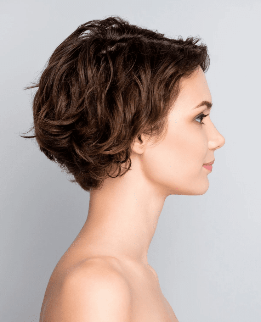Curly Dark Brown Pixie With Stacked Back — Winter Pixie Haircuts