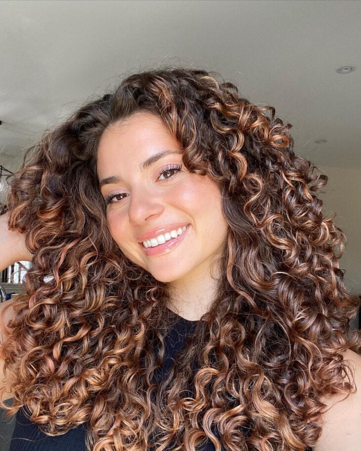 Dark Brown With Caramel Copper Curls Dark Brown With Caramel Copper Curls — Cinnamon Brown Hair