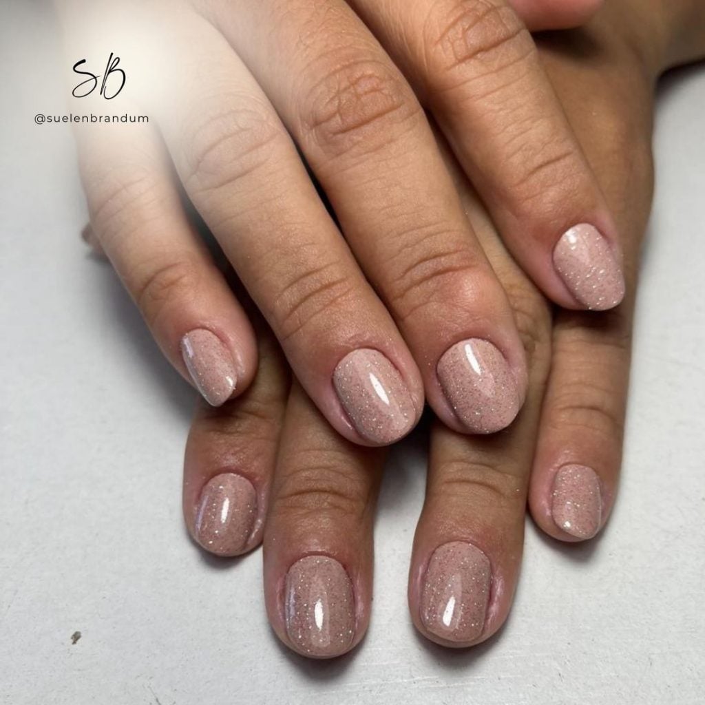 Subtle Shimmer Light Beige Short Square Subtle Shimmer Light Beige Short Square — Winter Nail Colors for Women Over 50