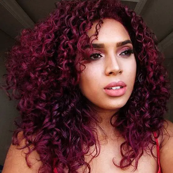Middle Visual Idea — Burgundy Hair Color