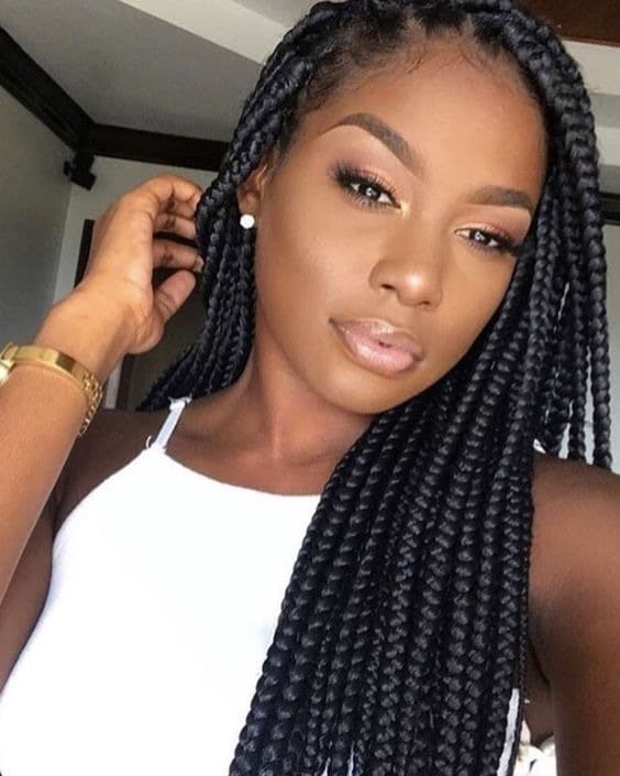 Sleek Mid-Back Box Braids — Winter Braids for Black Women