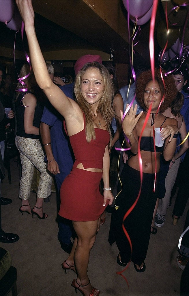Red Cut-Out Mini Dress With Strappy Heels — 90s Party Outfit Inspiration