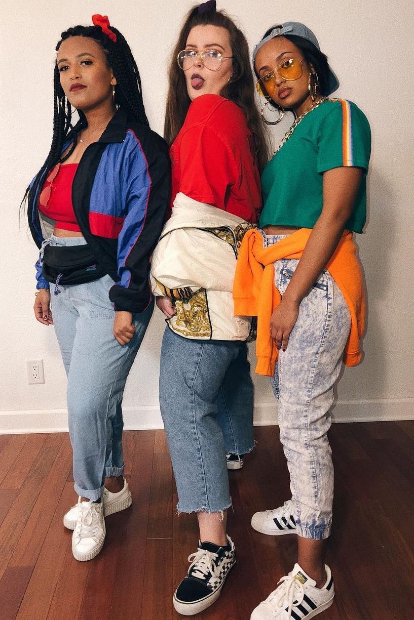 Variety Of 90s Casual Party Windbreakers And Jeans — 90s Party Outfit Inspiration