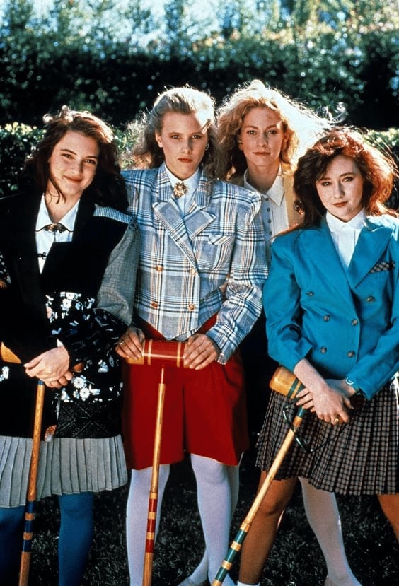 Preppy Plaid Blazer With Floral Dress — 90s Party Outfit Inspiration