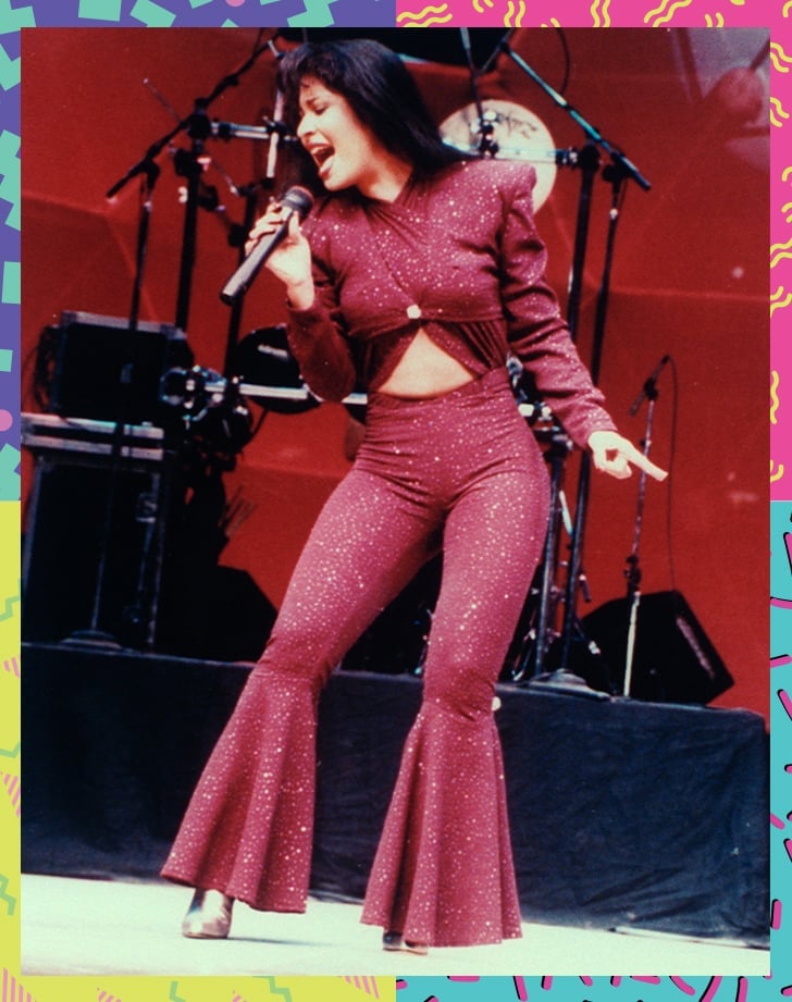 Sparkly Maroon Flared Jumpsuit — 90s Party Outfit Inspiration