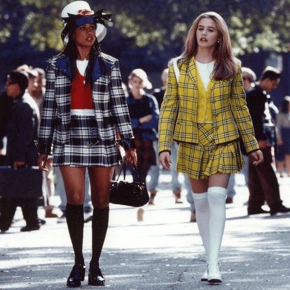 Matching Black And White Plaid Blazer And Skirt — 90s Party Outfit Inspiration