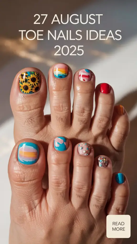 27+ August Toe Nails Ideas 2025: Trendy Colors & Cute Summer Designs