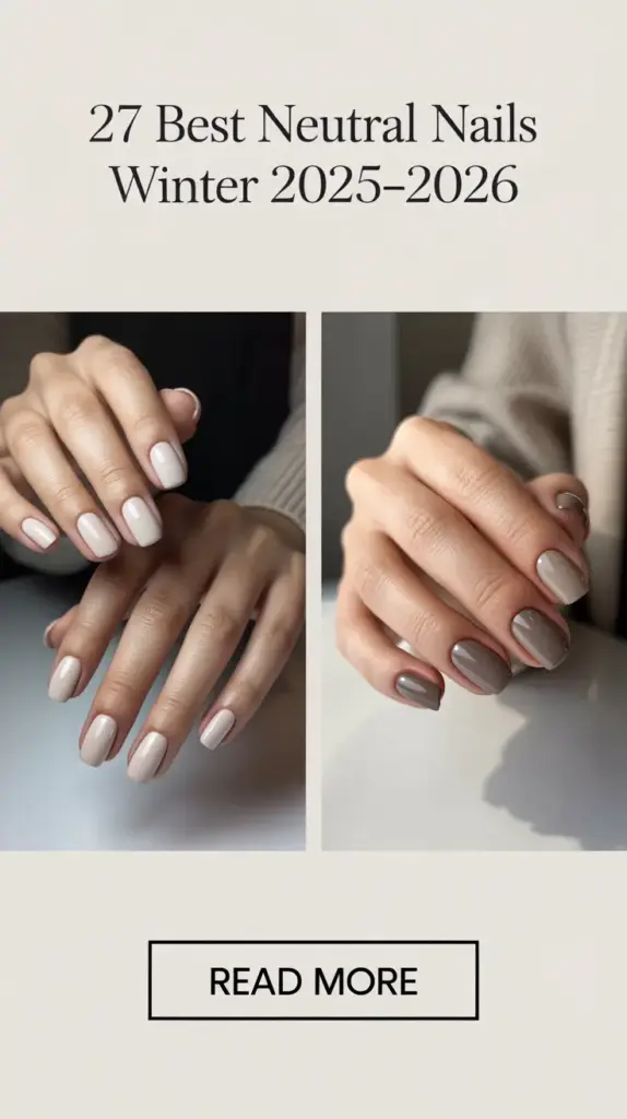Best Neutral Nails Winter 2025–2026: Elegant Gel, Acrylic & Almond Designs for a Chic Cold-Season Look