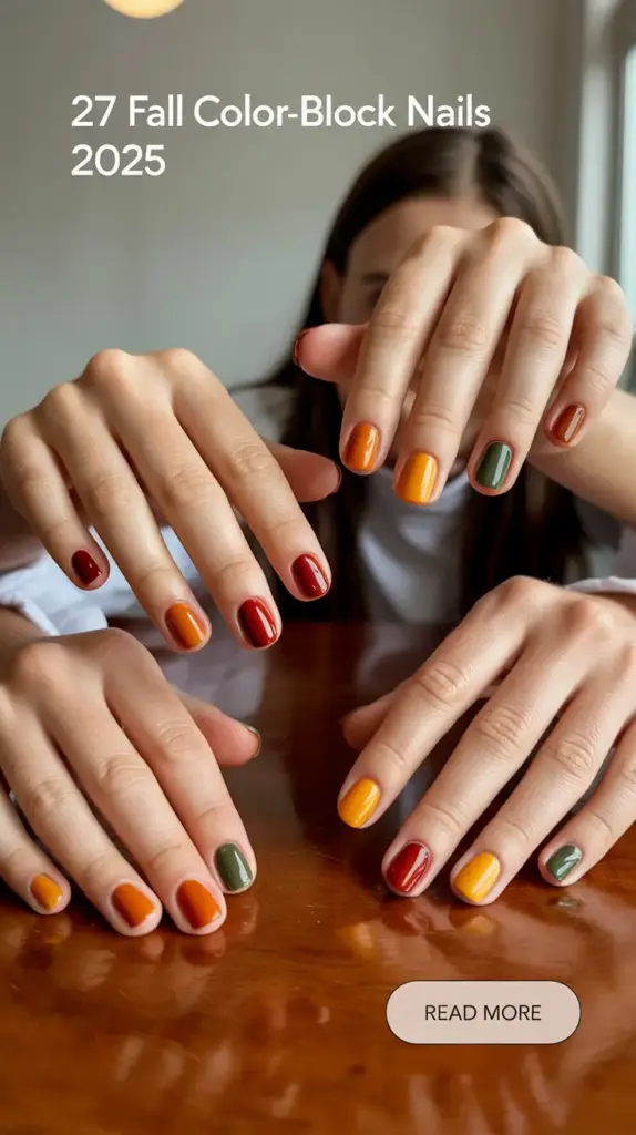 Fall Color-Block Nails 2025: Trendy Manicure Ideas for a Stylish Autumn