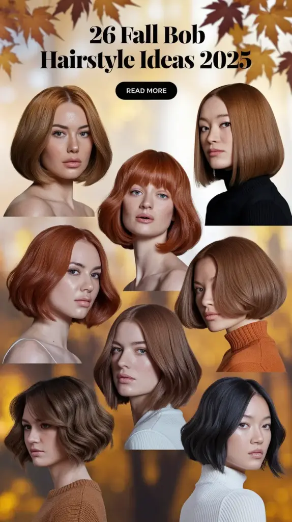 Fall Bob Hairstyle Ideas 2025: 26 Trendy Cuts, Colors & Inspo for the Season