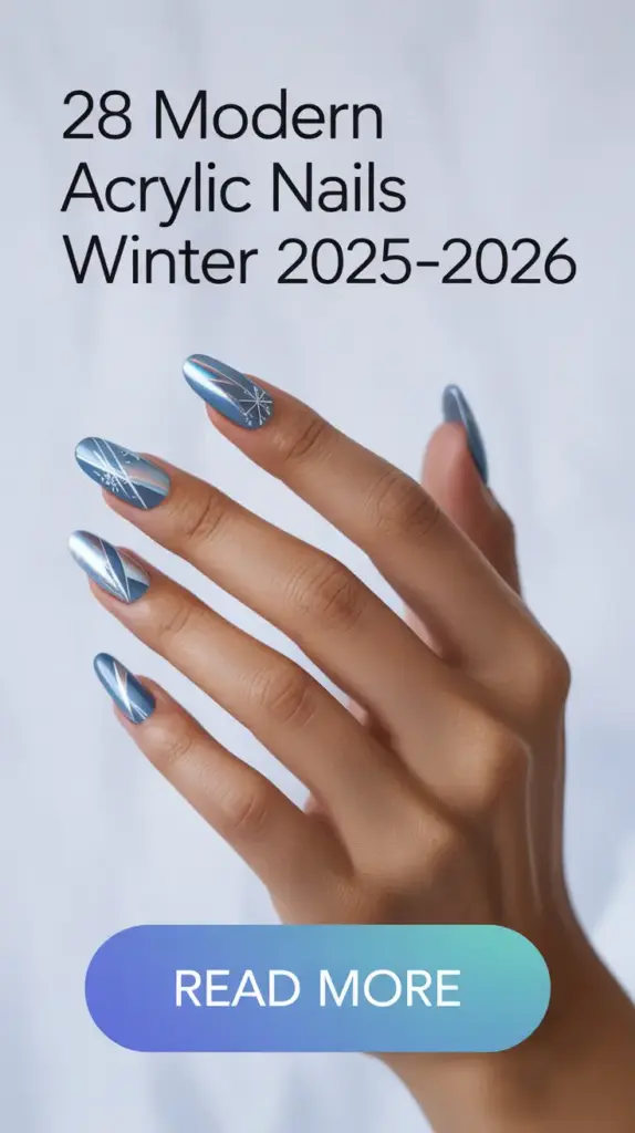 Modern Acrylic Nails Winter 2025–2026: Inspiring Winter Acrylic Nail Designs, Shapes & Ideas to Try This Season