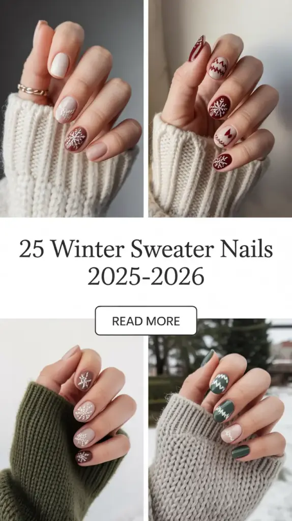 Winter Sweater Nails 2025–2026: Cozy, Trendy & Textured Manicure Ideas for a Warm Winter Look