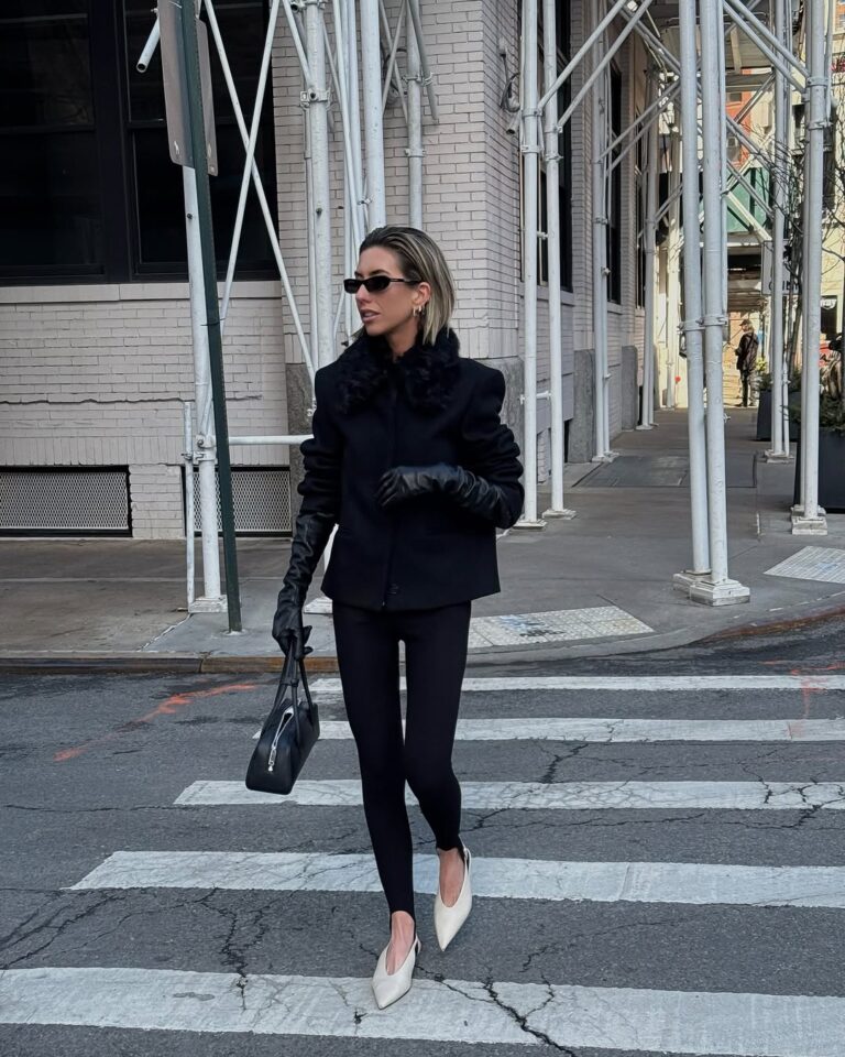 29 Aesthetic Black Leggings Outfits 2027 with Oversized Blazers