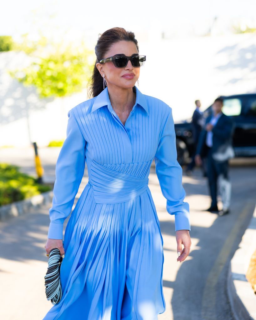 Royal Blue Midi Dress with Elegant Pleats Royal Blue Midi Dress with Elegant Pleats — Aesthetic Blue Dress Outfit