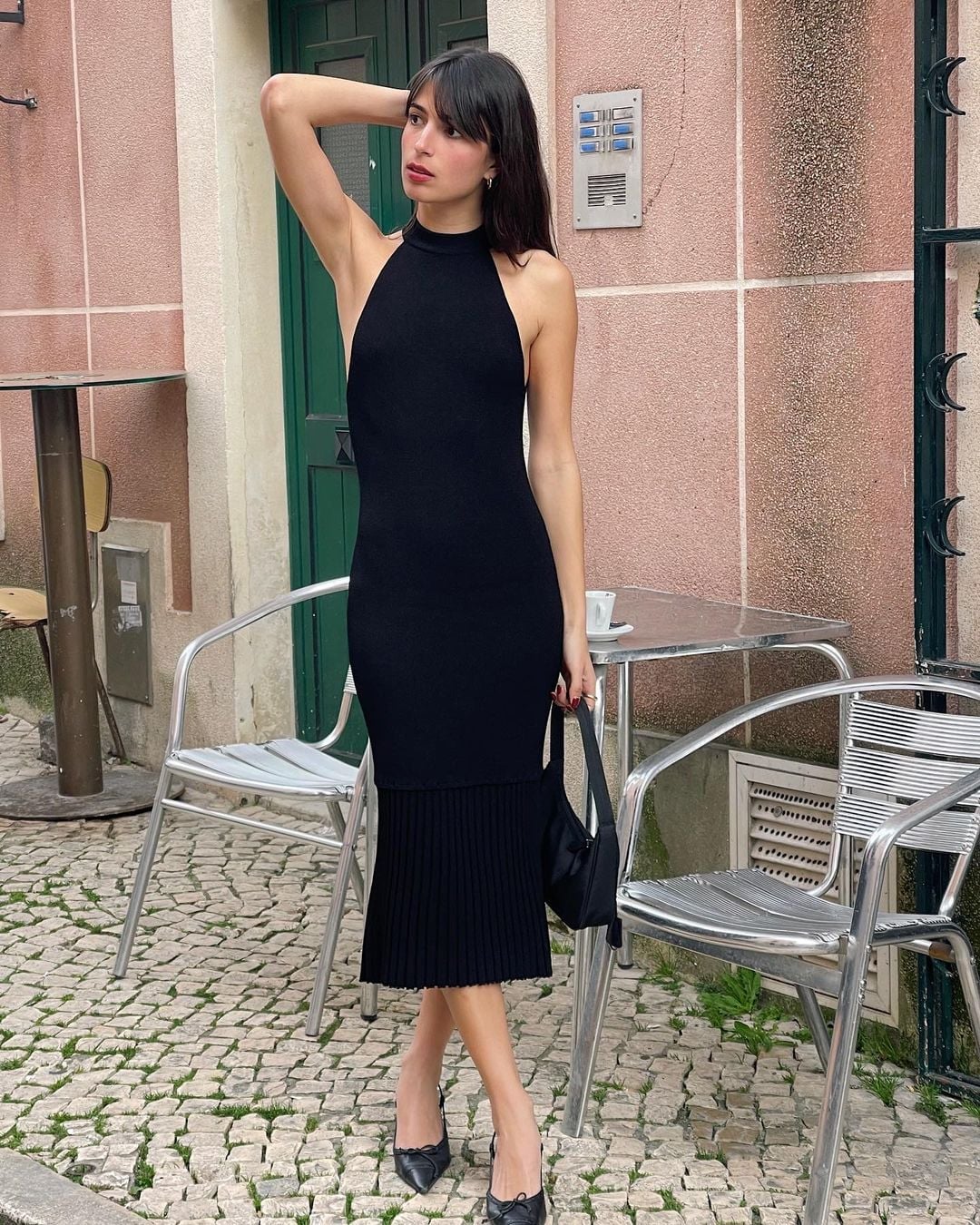 Sheer Black Turtleneck With Lace Bralette And Embellished Skirt — Aesthetic Going Out Outfits Night