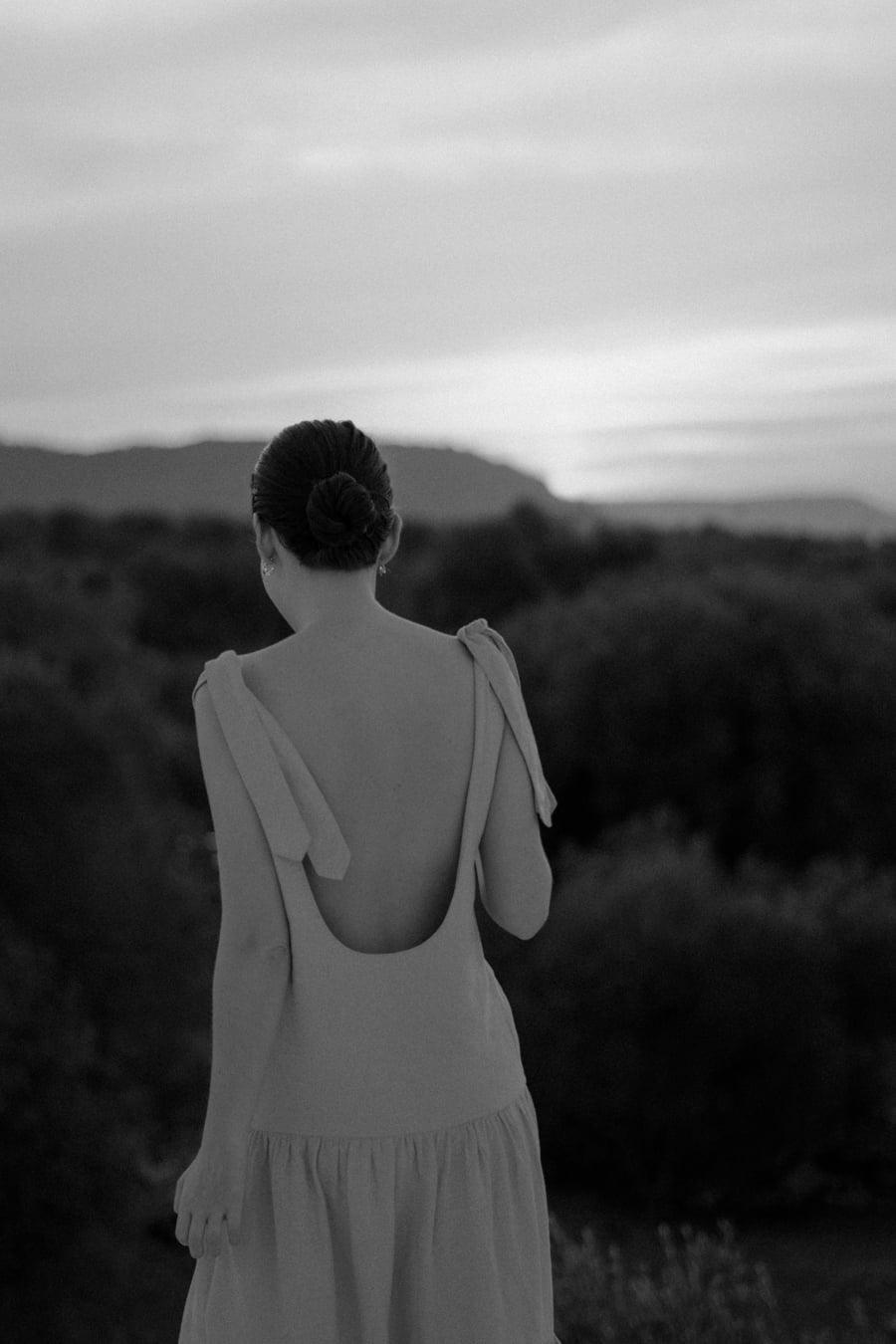 Linen Dress with Open Back and Tie Straps — Aesthetic Linen Dress