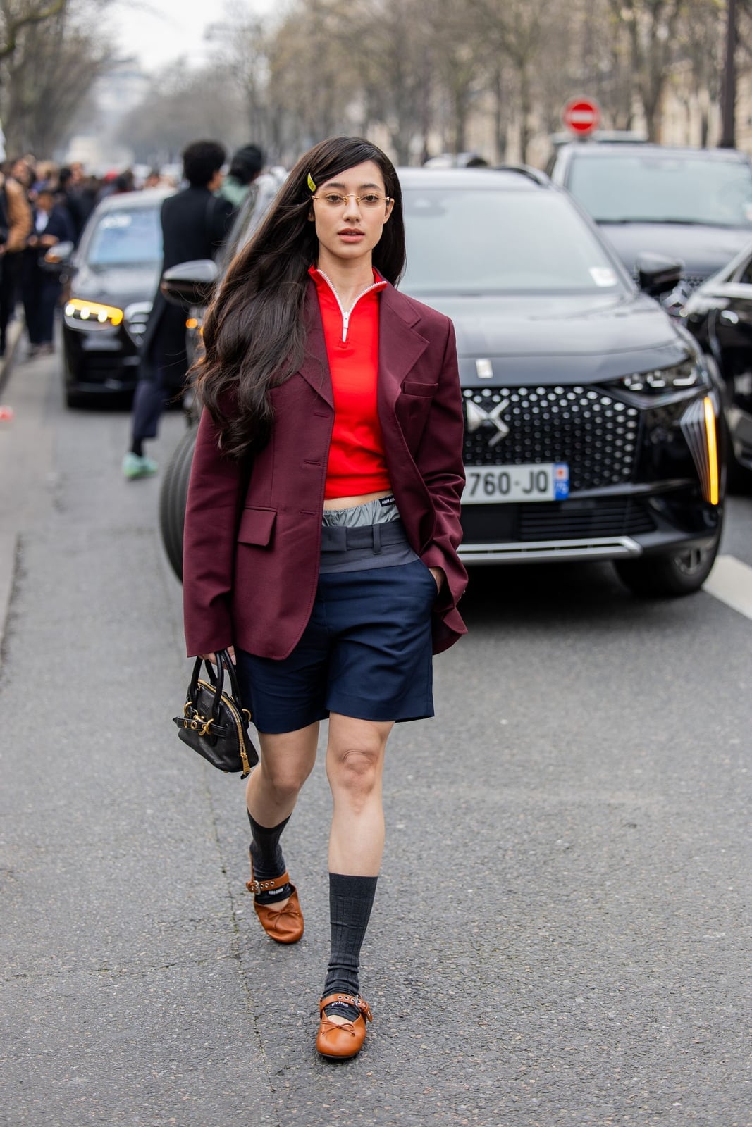 Oversized Blazer With Shorts And Mary Jane Loafers — Aesthetic Mary Janes Outfit