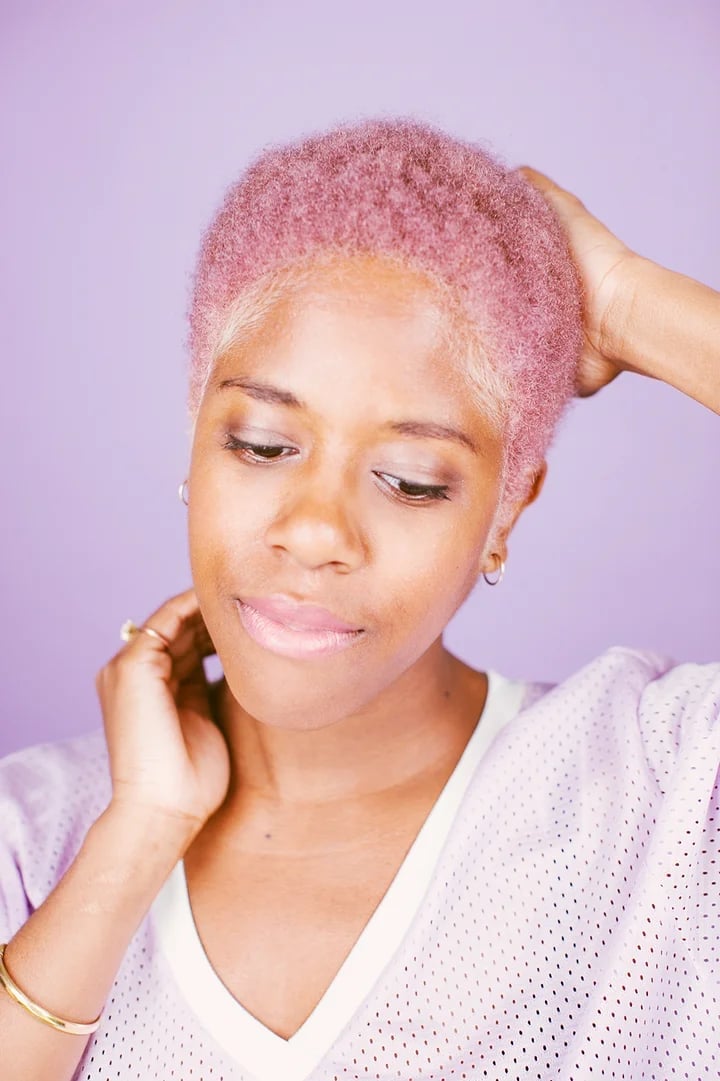 Short Pixie With Wispy Bangs And Blonde Roots Short Pixie With Wispy Bangs And Blonde Roots — Aesthetic Pastel Pink Hair