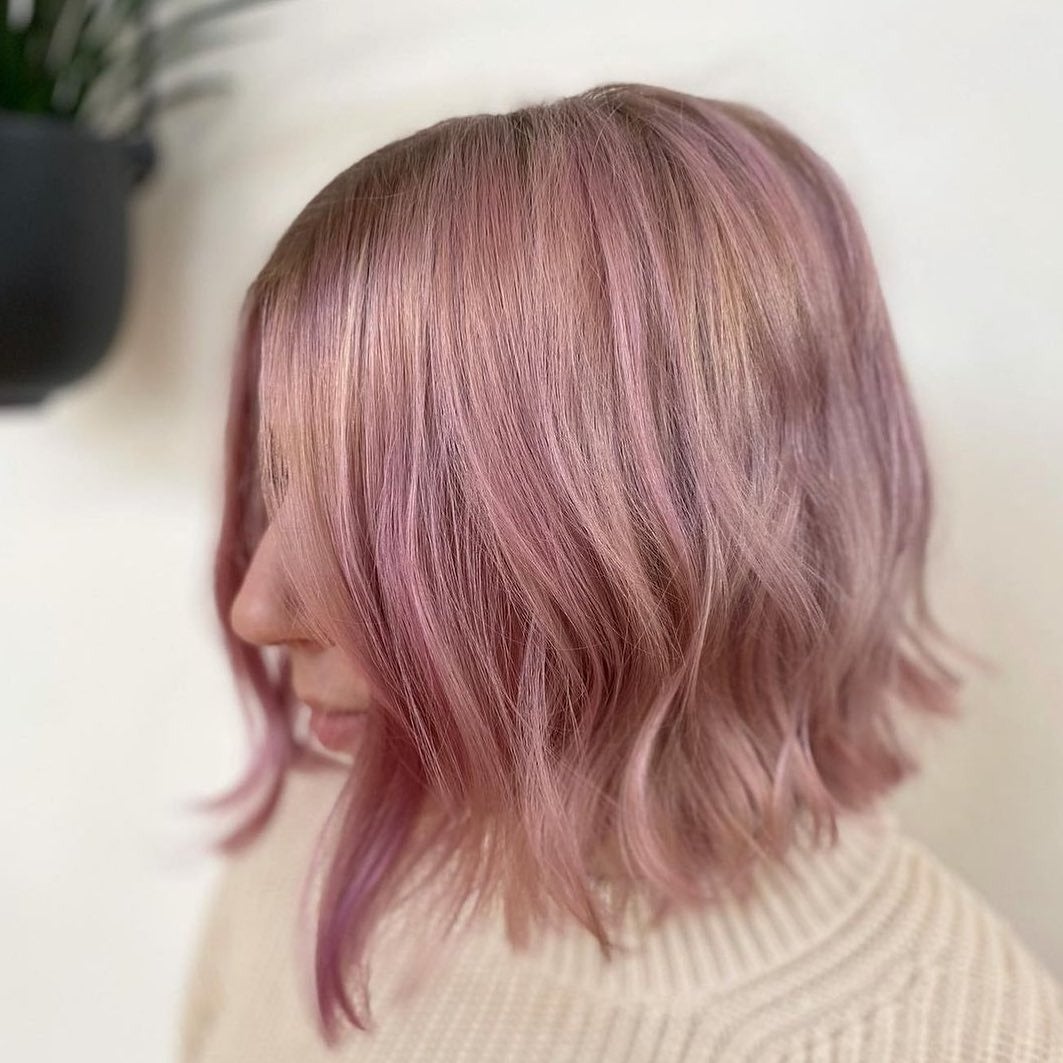 Multi-Tonal Pastel Pink Lob Multi-Tonal Pastel Pink Lob — Aesthetic Pastel Pink Hair