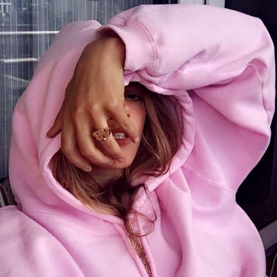 Oversized Pink Hoodie Texture Detail — Aesthetic Pink Hoodie Outfit
