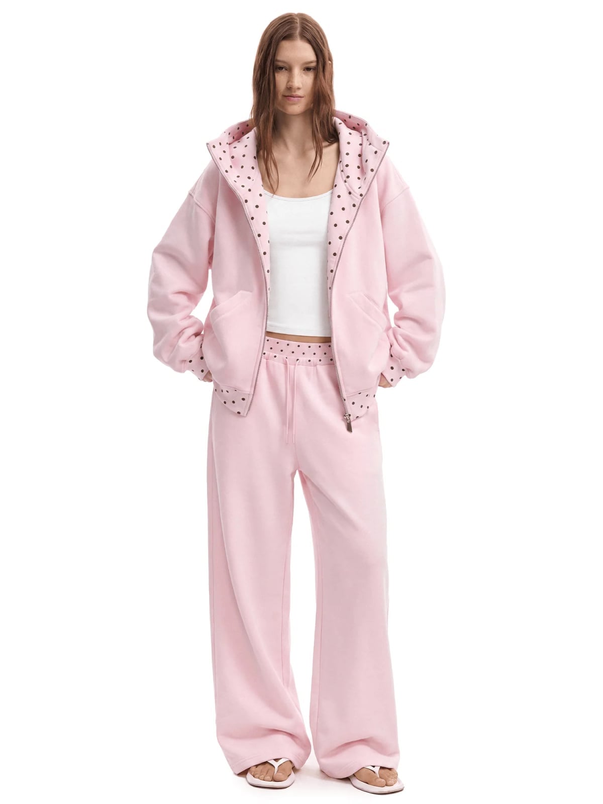 Pink Fleece Hoodie Matching Set — Aesthetic Pink Hoodie Outfit
