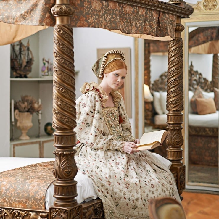 Cream Embroidered Dress with Ruffled Collar and Long Sleeves — Aesthetic Queen Dress