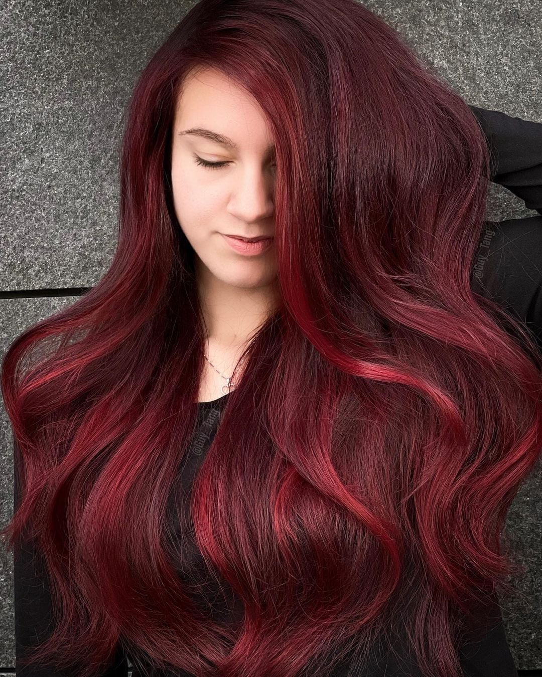 Dark Red With Subtle Red Highlights — Aesthetic Red Hair