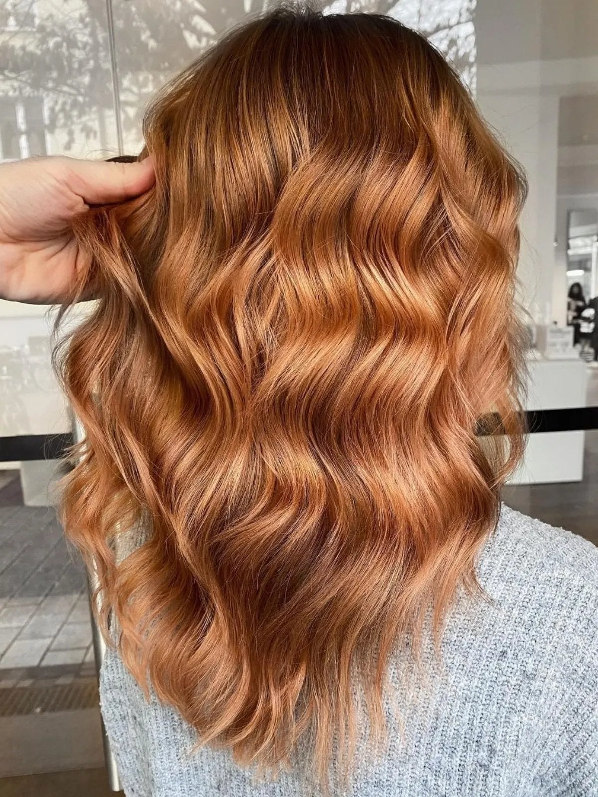 Rich Copper Red Glossy Waves — Aesthetic Red Hair