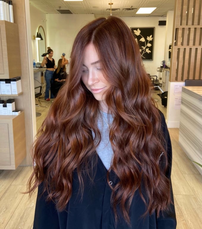 Spicy Red With Balayage — Aesthetic Red Hair