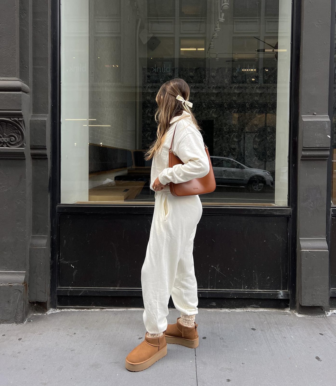 Platform Ugg Tasman Boots with Terry Cloth Set, Close-Up Take — Aesthetic Ugg Tasman Outfit