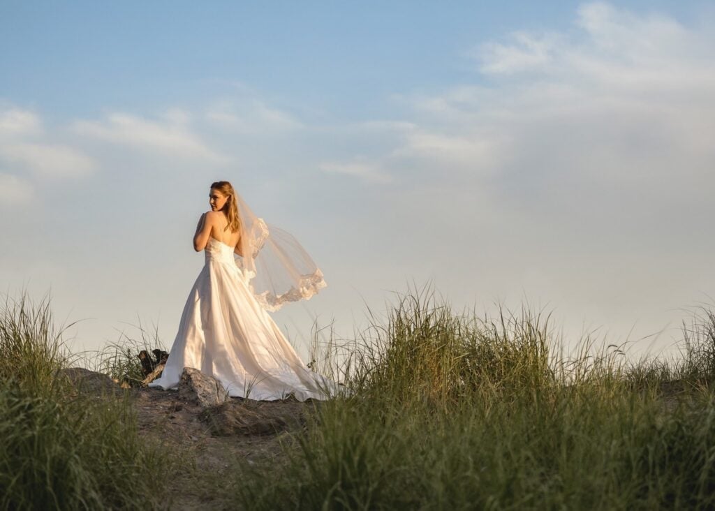 White Satin Column Wedding Dress with Minimalist, Everyday Version — Aesthetic Wedding Dress