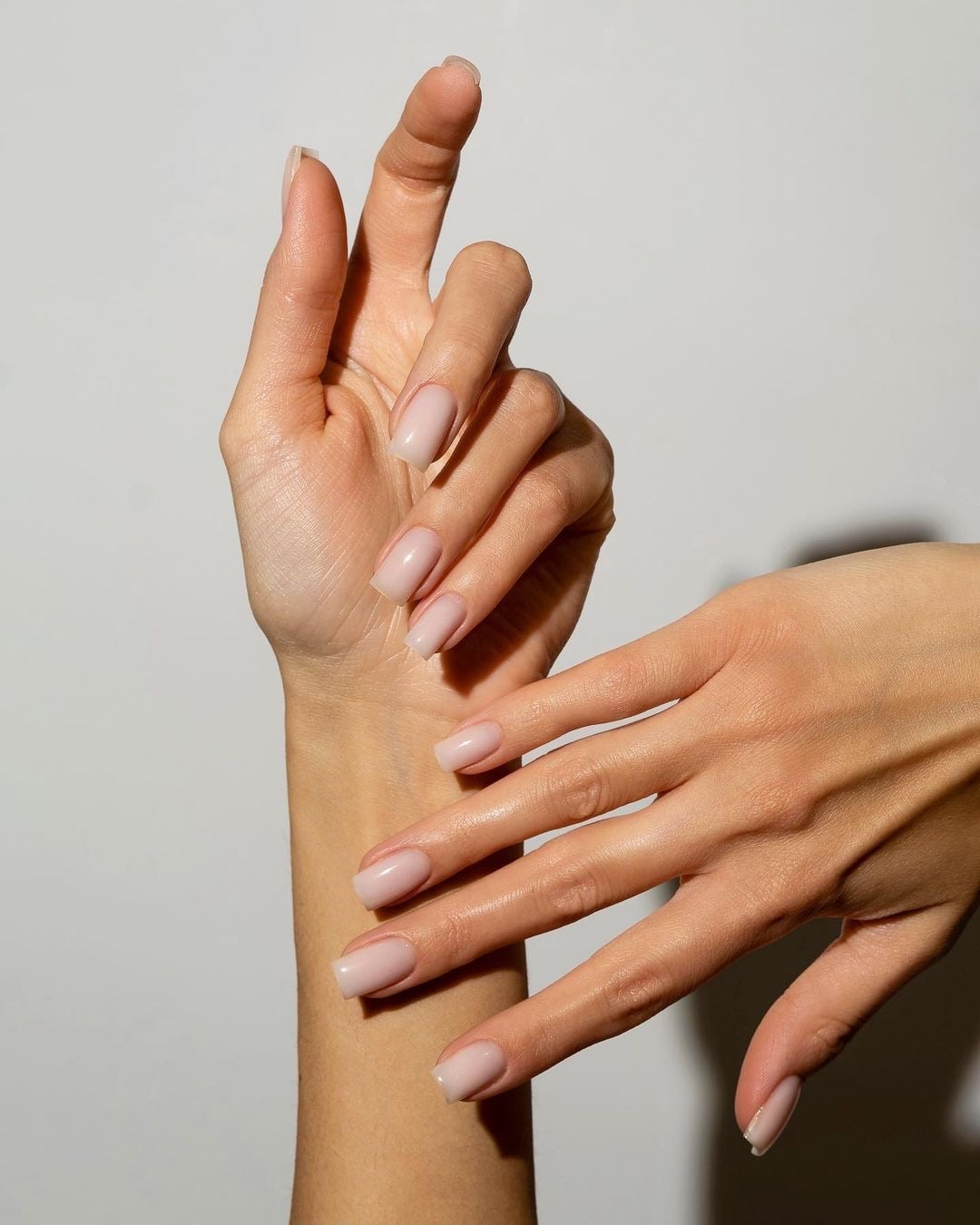 Glossy Sheer Nude Pink Short Square Nails Glossy Sheer Nude Pink Short Square Nails — Best Classy Nails