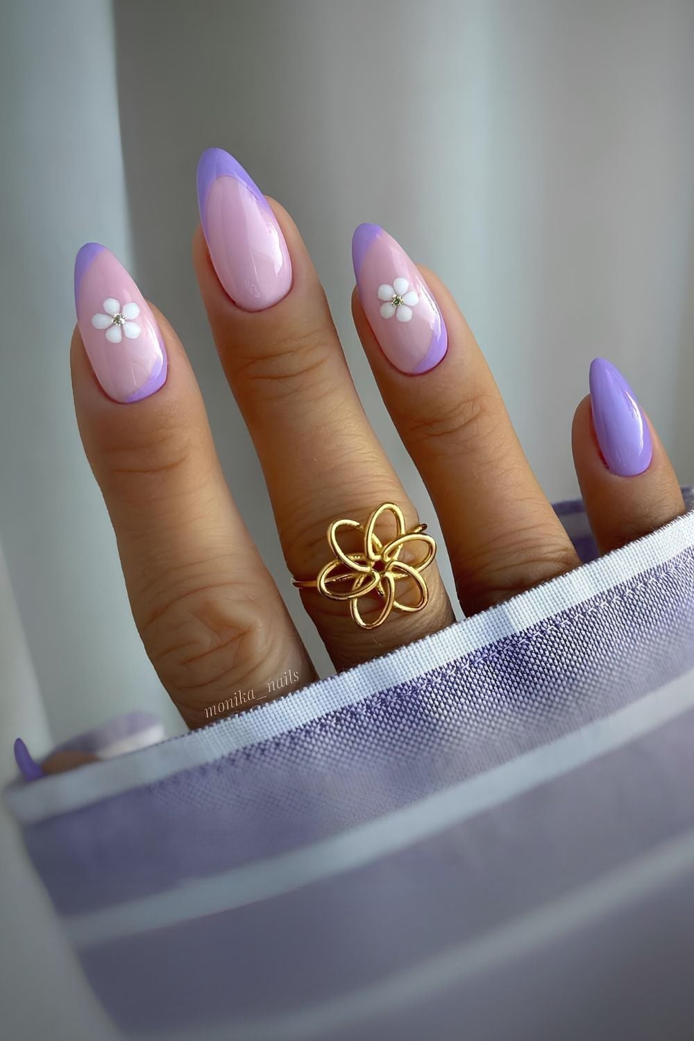 Sheer Pink Lavender French Tip Almond Nails Sheer Pink Lavender French Tip Almond Nails — Best Cute Almond Nails