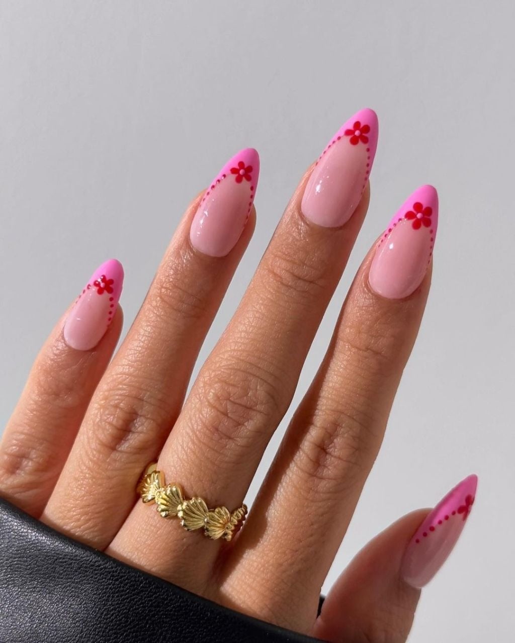 Medium Almond Hot Pink French Tips — Best Cute French Tip Nails