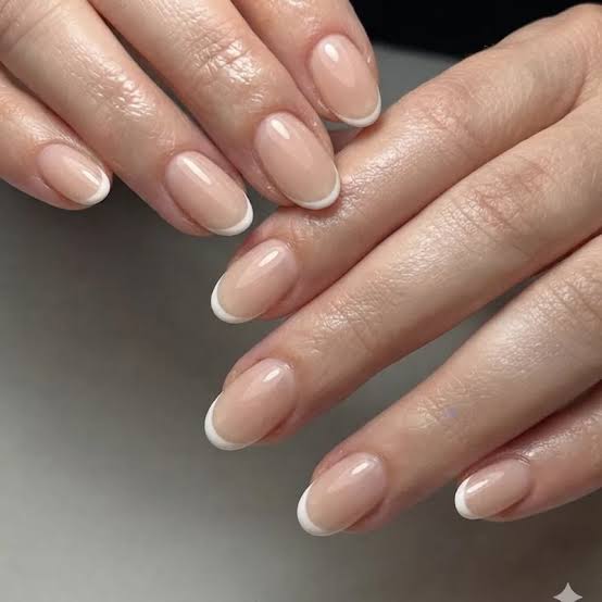 Short Oval Delicate White French Tips — Best Cute French Tip Nails
