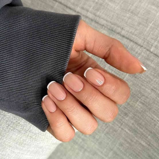 Classic White Tip French Short Square Nails Classic White Tip French Short Square Nails — Best Simple Short Nails
