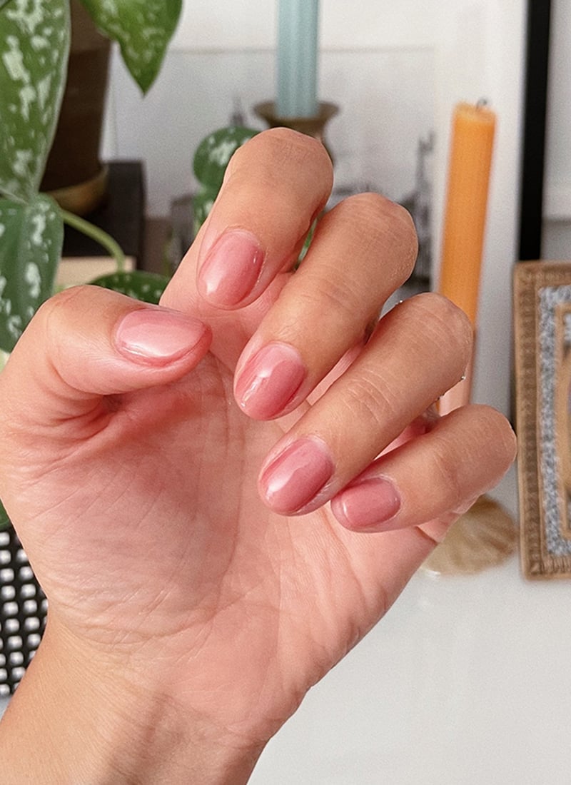 Sheer Glossy Pink Jelly Short Natural Nails Sheer Glossy Pink Jelly Short Natural Nails — Best Simple Short Nails