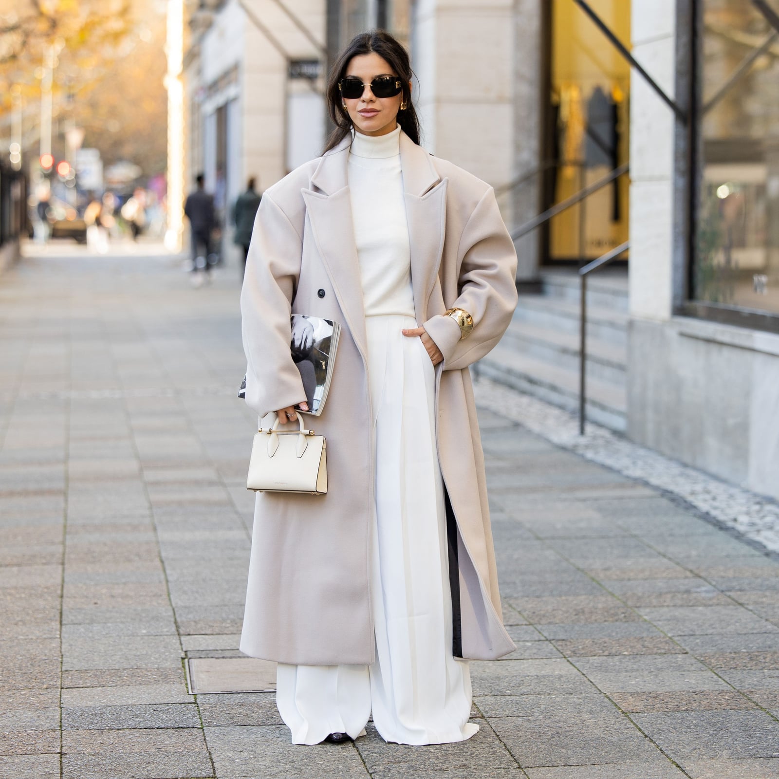 Long Beige Wool Coat and Wide Leg Pants Long Beige Wool Coat and Wide Leg Pants — Best Trendy Outfits
