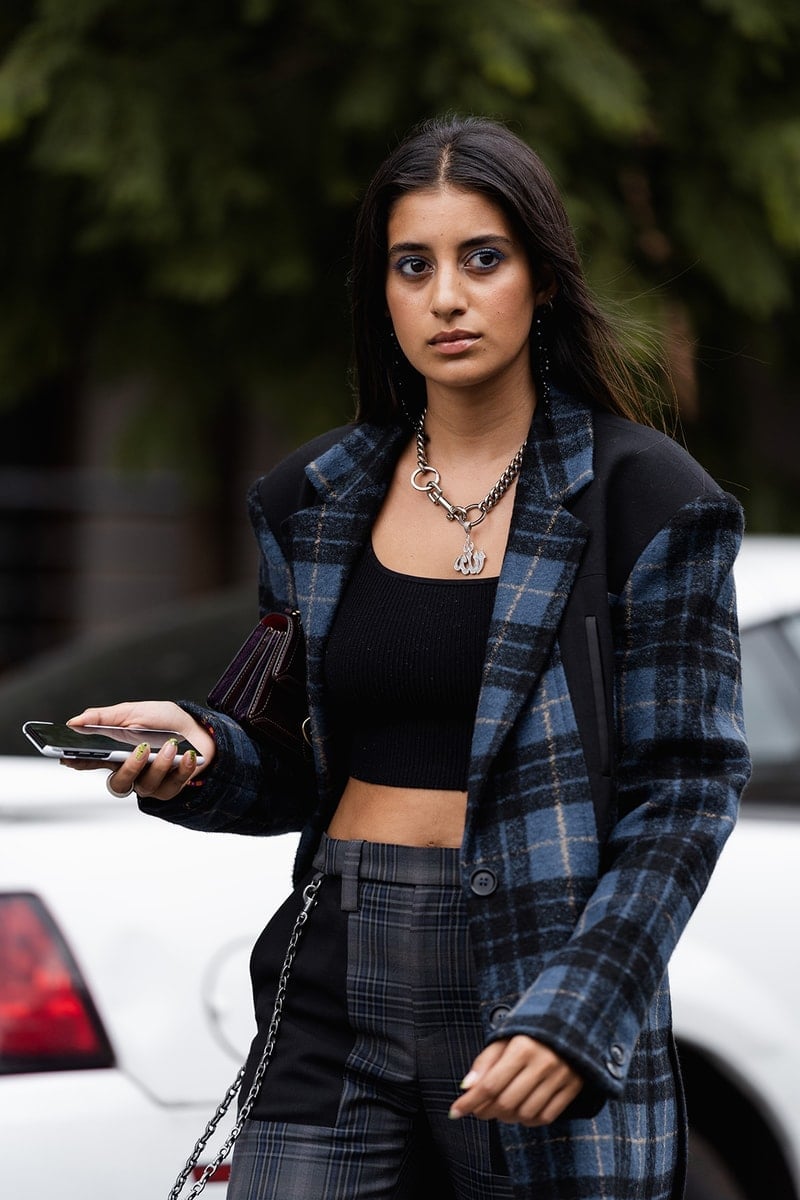 Plaid Blazer with Crop Top and Tailored Pants Plaid Blazer with Crop Top and Tailored Pants — Best Trendy Outfits