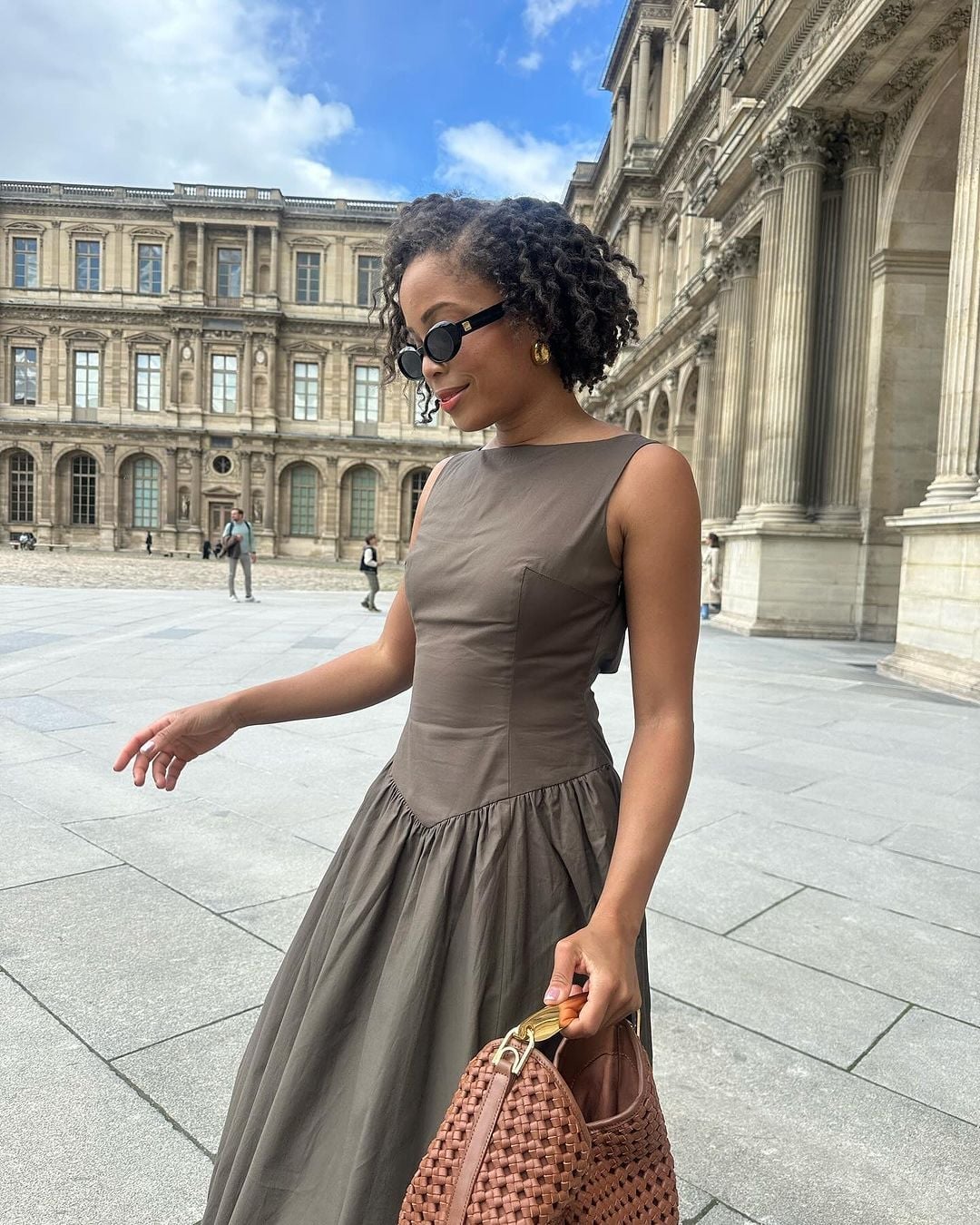 Olive Green Sleeveless Midi Dress — Best Types of Dresses