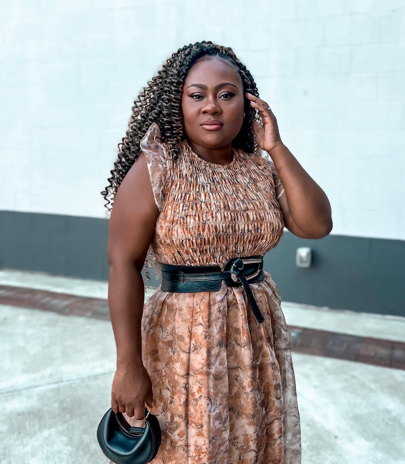 Abstract Print Maxi Dress with Smocked Bodice, Close-Up Take — Best Types of Dresses