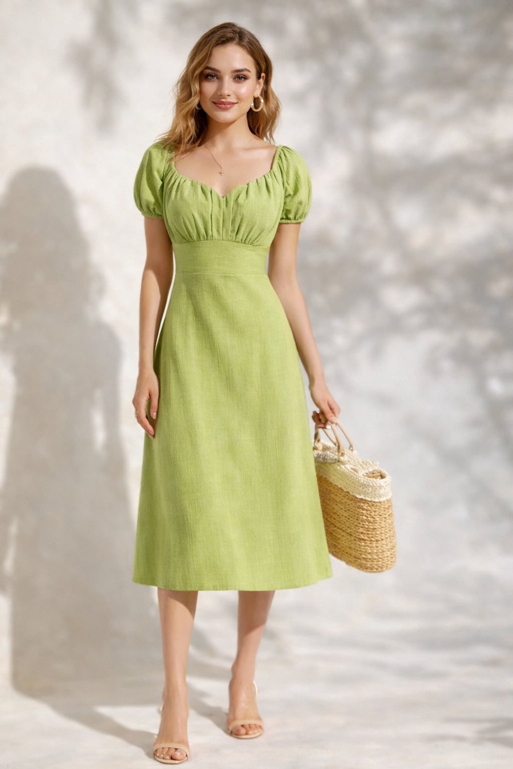 Lime Green Textured A-Line Dress — Best Types of Dresses