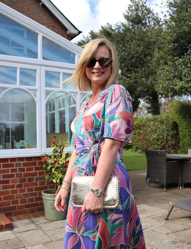 Multi-color Floral Print A-line Wrap Dress Multi-color Floral Print A-line Wrap Dress — Best Unique Dresses
