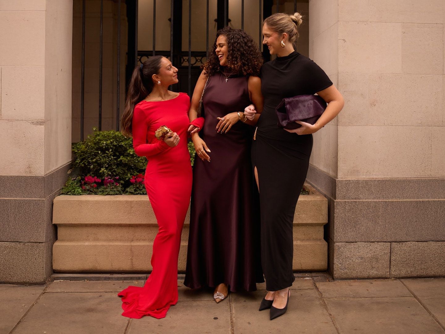 Red Long Sleeve Fitted Crepe Gown Red Long Sleeve Fitted Crepe Gown — Best Unique Dresses