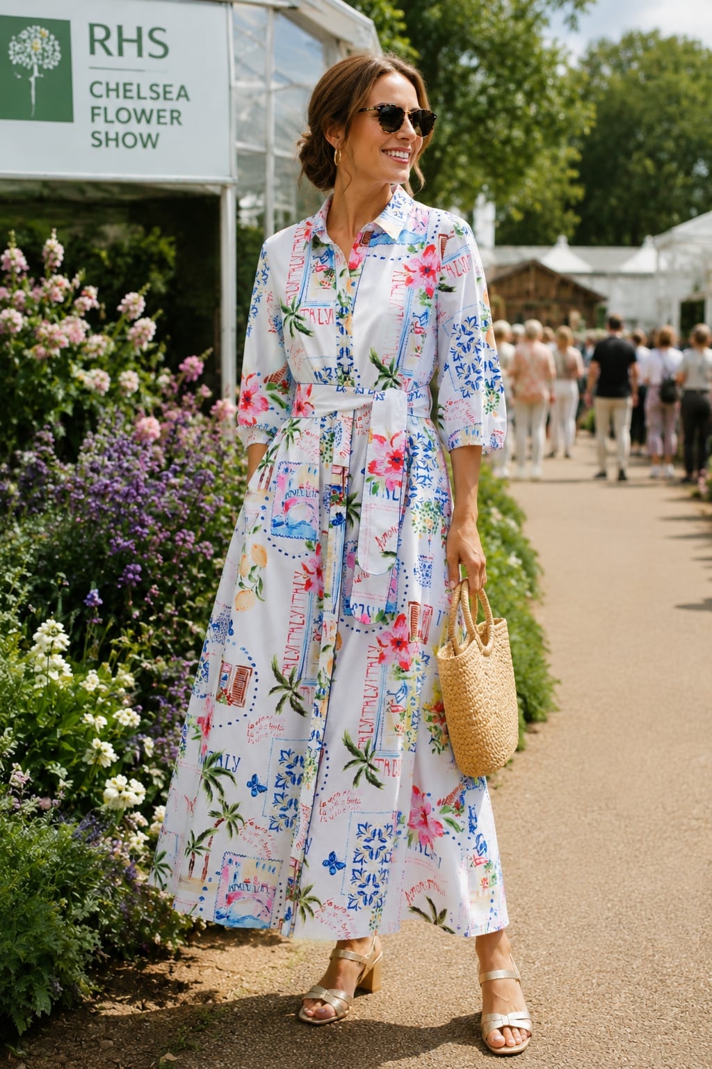 White Tropical Print Belted Shirt Dress White Tropical Print Belted Shirt Dress — Best Unique Dresses
