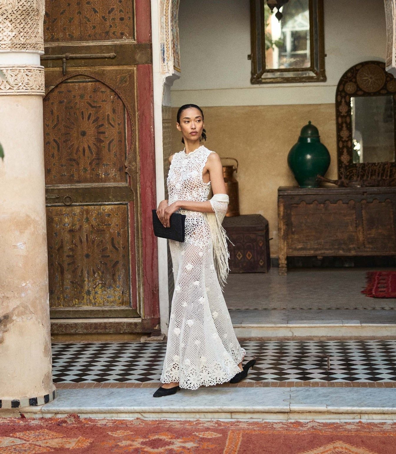White Crochet Lace Column Maxi Dress White Crochet Lace Column Maxi Dress — Best Unique Dresses