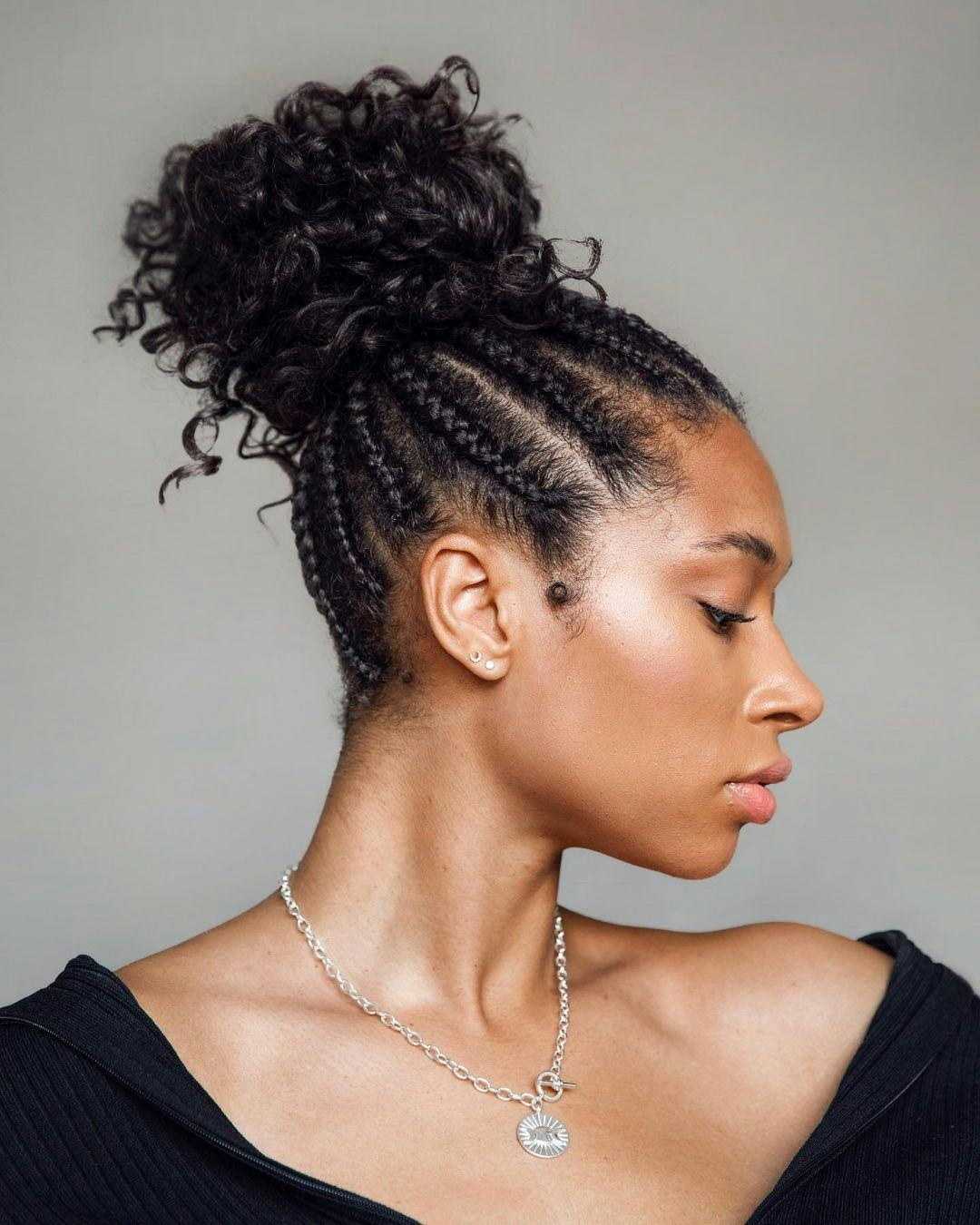 Black Coily Hair Creative Braided Bun — Best Unique Hairstyles
