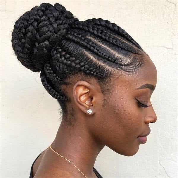 Thick Coily Hair Crown Braided Updo — Best Unique Hairstyles